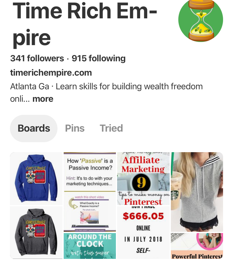 Pinterest Time Rich Empire